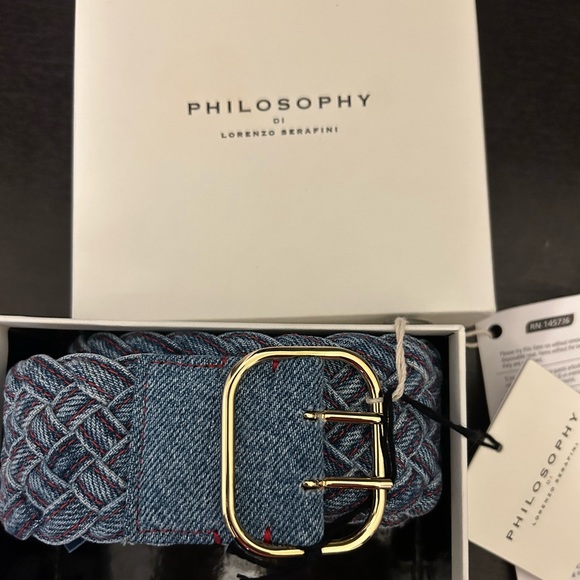 Braided Denim belt Philosophy by Lorenzo Serafini NWT - Picture 2 of 4
